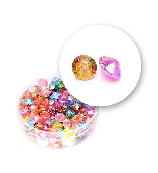 Diamantini sfaccettati col. AB (11 grammi) 6x4 mm - Multicolor