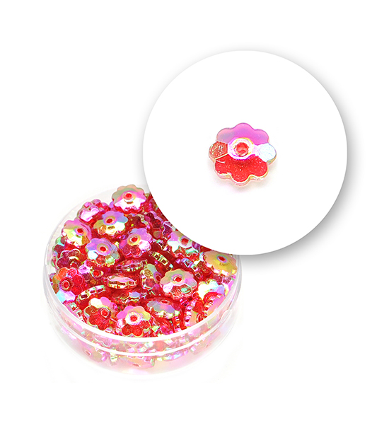 Perle "rosetta sfaccettata" (11 grammi) Ø 8 mm - Rosso