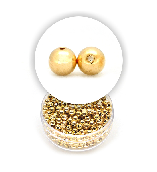 Perle tonde metalizzate (1 scatolina) 4 mm - Oro