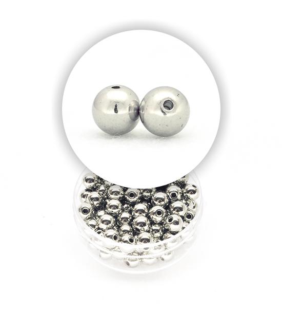 Perle tonde metalizzate (1 scatolina) 6 mm - Acciaio - Clicca l'immagine per chiudere