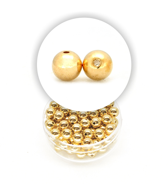 Perle tonde metalizzate (1 scatolina) 6 mm - Oro