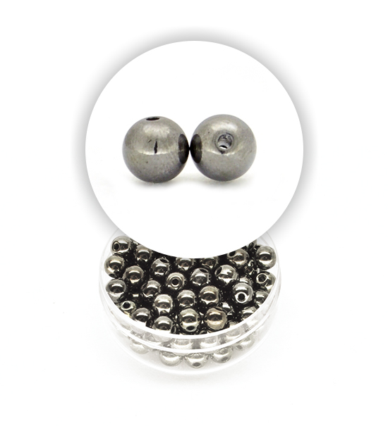 Perle tonde metalizzate (1 scatolina) 6 mm - Piombo