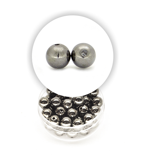 Perle tonde metalizzate (1 scatolina) 8 mm - Piombo