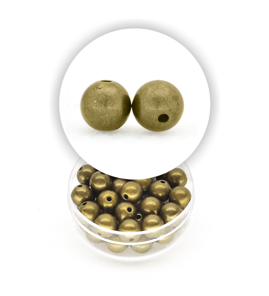 Perle tonde metalizzate (1 scatolina) 8 mm - Bronzo