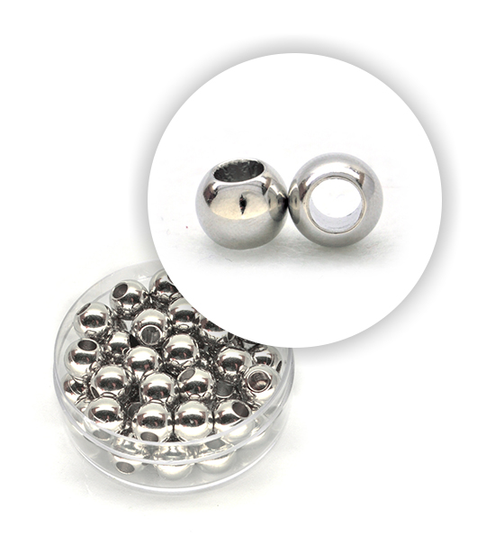 Perla metalizzata anello (10 g) 8 mm - silver