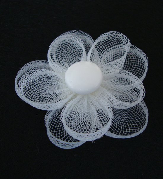 fiore petali in rete "crinolina" mm.70 - col. Bianco