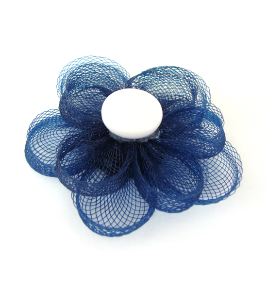 fiore petali in rete "crinolina" mm.70 - col. Blu
