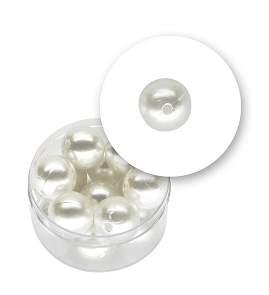 Perla "esférico" (20 gramos) de Ø 14 mm - Blanco Perlado