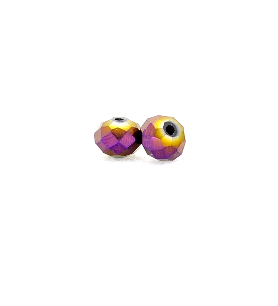 Perla ½cristallo sfaccettata (1 filo) 6x4 mm - Viola lucido