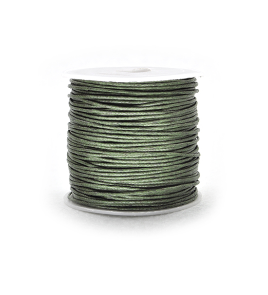 Cotton waxed twine (25 mts) 1 mm - Olive green