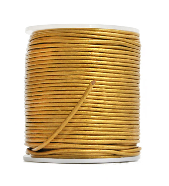 Cordino in cuoio (5 mt) 1,5 mm - Oro metallizzato