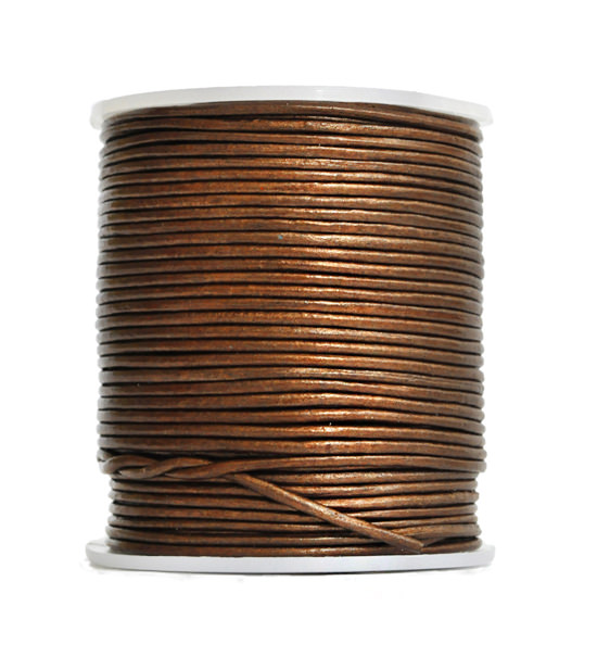 Cordino in cuoio (5 mt) 1,5 mm - Rame scuro metallizzato