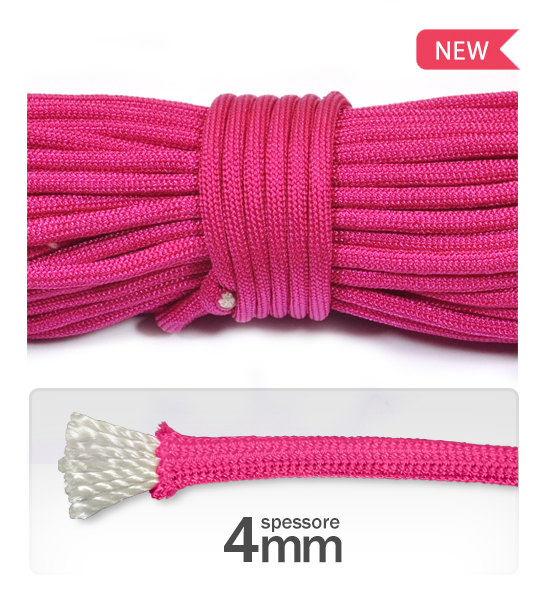 Cord 4 mm "paracord" polyester (3 meters) - Fuchsia