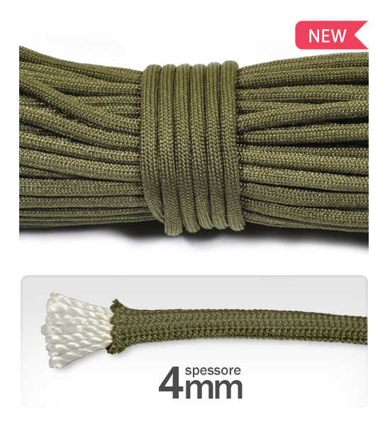 Cord 4 mm "paracord" polyester (3 meters) - Army Green