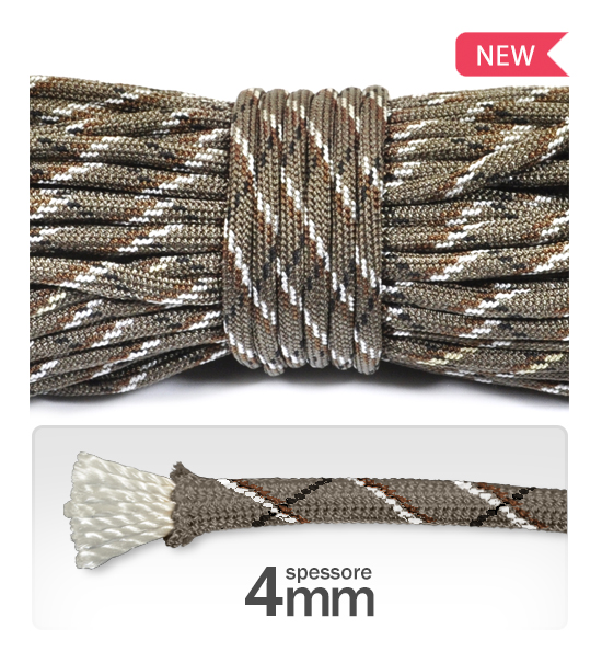 Cord 4 mm "paracord" polyester (3 meters) - Marronemix