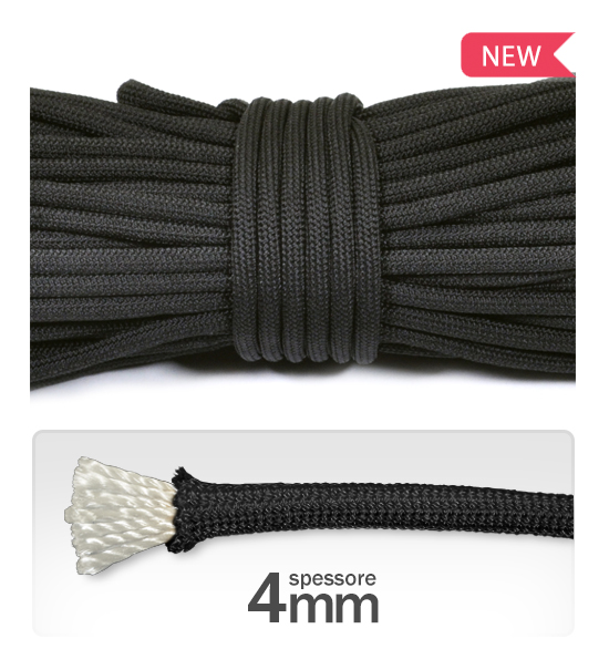 Cord 4 mm "paracord" polyester (3 meters) - Black