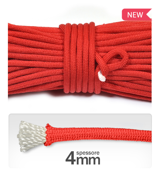 Cord 4 mm "paracord" polyester (3 meters) - Red