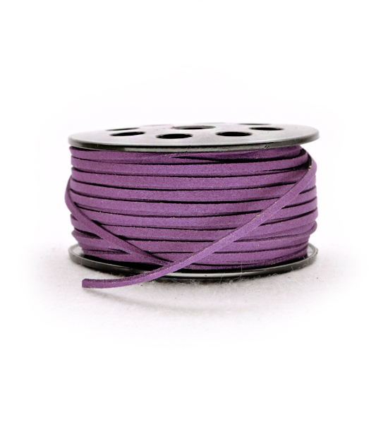 Cordoncito en scamosciato sintetico (5 metros) 3 mm - Violeta