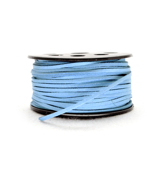 Cordino in scamosciato sintetico (5 metri) 3 mm - Azzurro