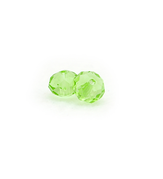 Perla ½cristallo sfaccettata (1 filo) 8x5 mm - Verde light
