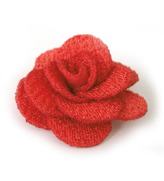 fiorellino 14 petali tessuto lucido mm.30 - col. Rosso