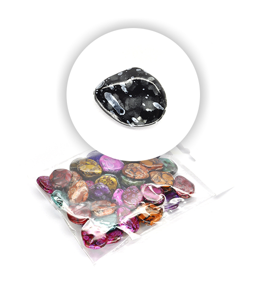 Perle "sasso" marmorizzate (50 g) 30x20 mm - Multicolor