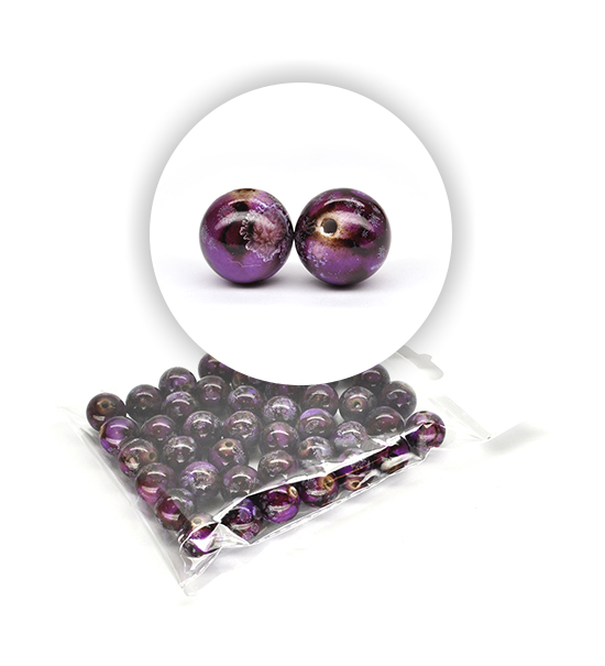 Perle marmorizzate (50 g) ø 16 mm - Violetto - Clicca l'immagine per chiudere