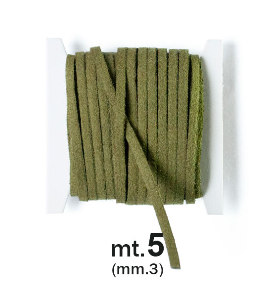 Fettuccia scamosciata mm. 3 (mt.5) - Verde
