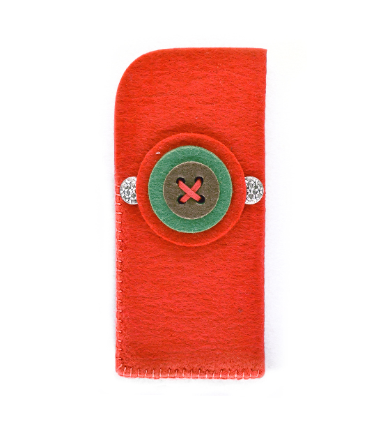 Portaocchiali bottone (Kit fai-da-te) - Rosso