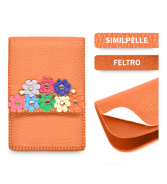 Porta smartphone similpelle (Kit fai-da-te) - Arancio