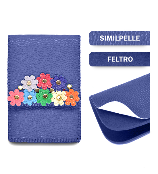 Porta smartphone similpelle (Kit fai-da-te) - Bluette