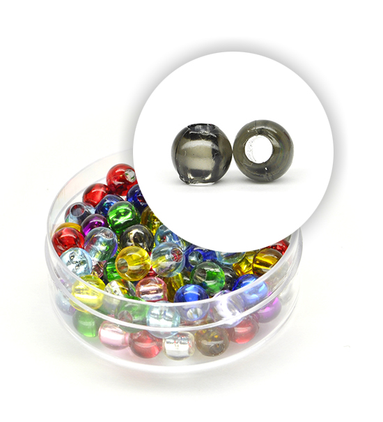 Perle pl. con anima argentata (8,5g circa) 6 mm ø - Multicolor